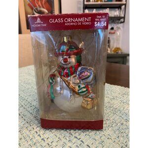 Holiday Time Glass Ornament Snowman - Dept. 18 - Wal-mart
